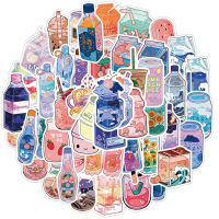 50 PCS INS Style Drink Cartoon Stickers Laptop Guitar Luggage Fridge Waterproof Graffiti Sticker Decal Kid Classic Stationery