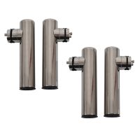 4Pcs Boat Stainless Steel Clamp on Fishing Rod Holder Rails 7/8 Inch to 1 Inch Tube Stainless Steel Rod Frame 19mm-26mm