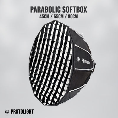 Parabolic Softbox 45/65/90cm Protolight พาราโบริค ซอฟบล็อก อุปกรณ์เพิ่มความนุ่มของแสงไฟสตูดิโอ Flash และ LED
