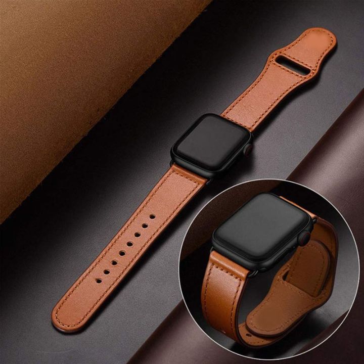 Genuin Luxury Leather Strap for Apple Watch Series 7 6 5 4 3 SE Watch Bands  for iWatch 38MM 40MM 42MM 44MM Bracelet Correa Wrist