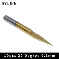 【CW】 10 x 20 Degree 0.1mm Titanium Coated 1/8 quot; PCB Engraving Bits CNC Router Tool