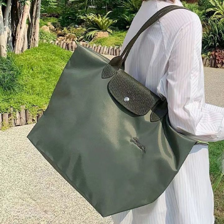 70th-anniversary-commemorative-french-longchamp-bag-casual-womens-bag-nylon-dumpling-bag-embroidery-portable-shoulder-tote-bag-women