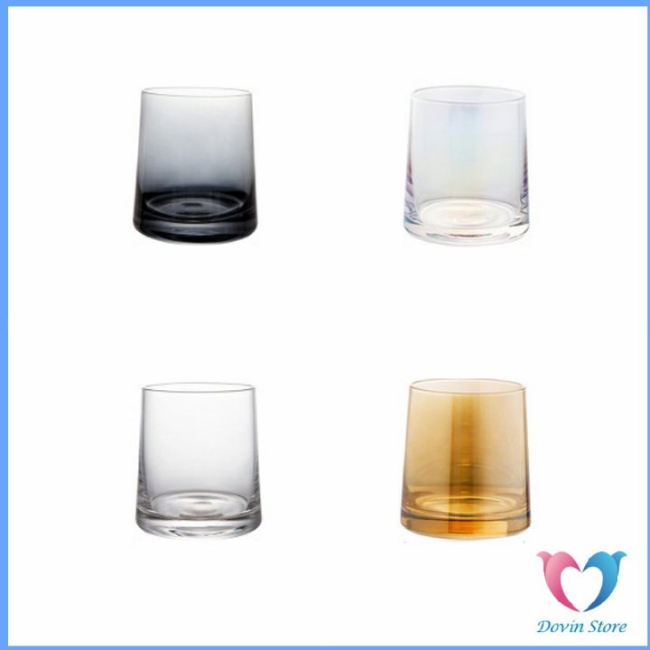 dovin-ถ้วยแก้ว-สั้นสีโฮโลแกรม-แก้วสีรุ้ง-พร้อมส่ง-ของขวัญวันเกิด-glass-cup