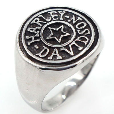 52 แหวนเหล็กไทเทเนี่ยมสำหรับผู้ชาย Trend Men Overgas แหวนเงินห้าดาวคำภาษาอังกฤษ IUA4