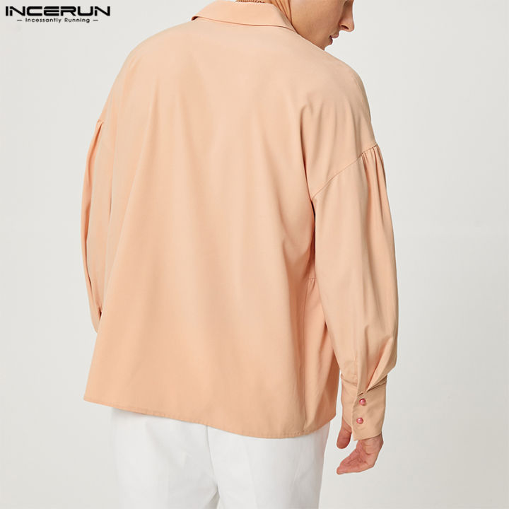 incerun-เสื้อวินเทจแขนยาวย้อนยุคนัวเนียเสื้อฮิปฮอปปาร์ตี้ค็อกเทลชุดแฟนซีด้านบน-สไตล์ตะวันตก