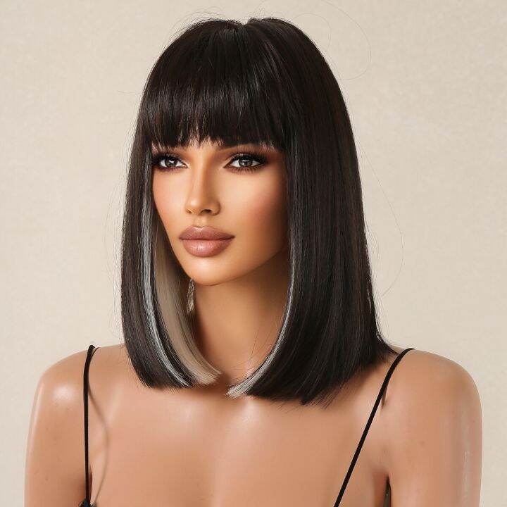 black-white-highlight-short-bob-wigs-with-bangs-women-natural-synthetic-straight-hair-straight-bob-wig-heat-resistant-fiber-hot-sell-vpdcmi