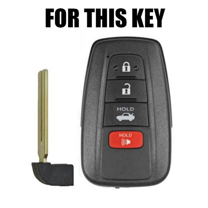 ซิลิโคนที่สำคัญที่ครอบคลุมกรณีสำหรับโตโยต้า-rav4-camry-prius-2017-2018-keyless-fob-เชลล์ผิวพวงกุญแจผู้ถือพวงกุญแจป้องกัน