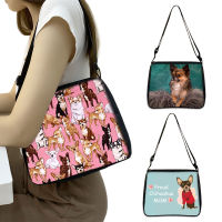 Cute Dog Chihuahua Print Shoulder Bag Chihuahua Mom Women Handbag Small Clutch Phone Purse Holder Bag Casual Tote Bags