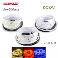 5M 5630 SMD LED Strip Light Flixble Tape Light 12V 60 LEDs/Meter LED Diode Ribbon High Lumen Cool White Warm White Red Blue