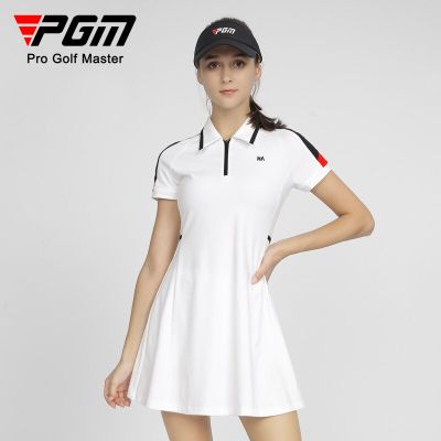PGM ชุดกอล์ฟผู้หญิงแห้งเร็วดูดความชื้นผู้หญิงชุดเดรสเดรสกีฬายืดหยุ่นสูงเสื้อผ้าสำหรับกีฬากอล์ฟผู้หญิง QZ082แฟชั่น