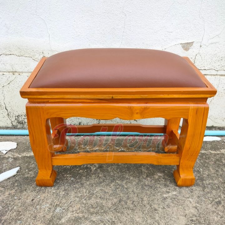 โต๊ะกราบ-โต๊ะกราบไม้-แท่นรองกราบพระ-โต๊ะกราบพระไม้สัก-เบาะสีน้ำตาล
