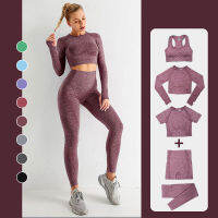 2 Piece Set Women Workout Clothing Gym Yoga Set Fitness Sportswear Crop Top Sports Seamless Leggings Active Wear Outfit Suit