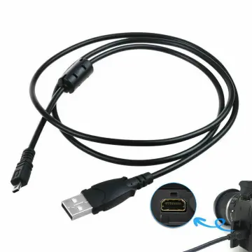 Black USB 2.0 A to 8-Pin Mini B Cable w/ Ferrite - 1.5M / 59 Inches for  Nikon CoolPix P90
