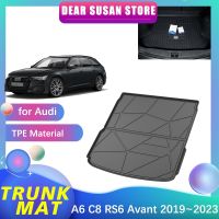 Car Special Rear Trunk Mat Tray for Audi A6 C8 RS6 Avant 2019 2023 2020 Waterproof Floor Pad Space Decoration Rug Accessories