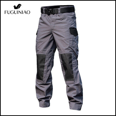 FUGUINIAO กางเกงคาร์โก้ทหาร,กางเกงวอร์มกางเกงกางเกงคาร์โก้สำหรับผู้ชายกางเกงกางเกงผู้ชายยุทธวิธีเดินป่า
