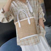 Retro Straw Woven Women Simple Luxury Shoulder Bag Purse