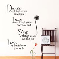 dance as though no one is watching love quote wall decals zooyoo2008 removable pvc wall stickers home decor bedroom diy wall art Wall Stickers  Decals