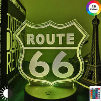 Route 66 Led Night Light for Home Decoration Gadget Will Rogers Highway Kids Bedroom Nightlight Mother Road Table Lamp Gift