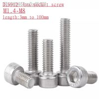 5-50pcs DIN912 304ss allen head screw M1.4 M1.6 m2 m2.5 m3 m4 m5 m6 m8 Stainless Steel 304 Hexagon Hex Socket Head Cap Screw A1