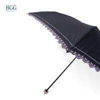 RUM ร่ม BGG UV Cut 100% Lace Folding Umbrella ร่ม ร่มพับ กันแดด กันยูวี 100% กันฝน เคลือบยูวีสีดำ ลายลูกไม้หรู(FM112122) ร่มกันแดด  ร่มกันฝน