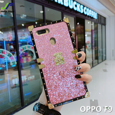 JieFie สำหรับ OPPO F9 / F11/F11โปรเคสโทรศัพท์เคสลายกากเพชรเคสโทรศัพท์สุดหรูกันชนชุบโครเมี่ยมเหลี่ยม