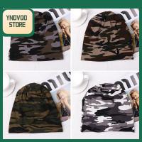 YNDVQO STORE คลาสสิค ไม่เป็นทางการ Unisex Skullies ถนนกลางแจ้ง หมวกบีนนี่ หมวกลายพราง หมวกสกีถัก