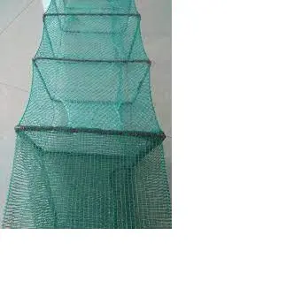 Portable Folded Long Nylon Fishing Net 3.8M Crab Fish Net Hand Casting Cage  Crab Net Mesh Trap