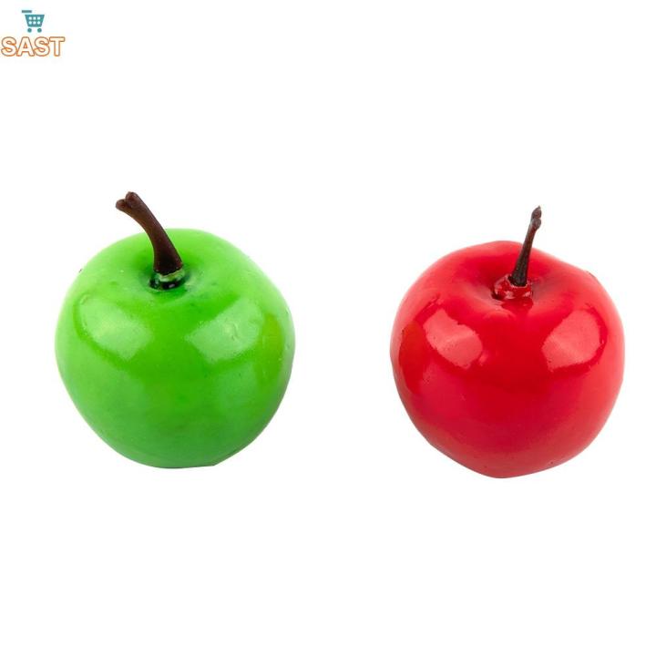 ของเล่นผลไม้จำลองสีเขียวผลไม้จำลองขนาด3-5ซม-x-3ซม-สีแดง20ชิ้น