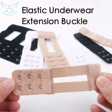 2 Hooks Ladies Bra Underwear Extender Extension Strap Bra Hook with Elastic  Band Extendable Bra Hook