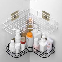 Japanese-Style Wrought Iron Bathroom Shelf Wall-Mounted Shower Gel Storage Rack Toilet Free Punch Toiletry Stand