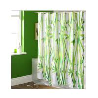 180x180cm Waterproof Resistant Shower Curtain Chinoiserie Bamboo Forest Printed Polyester Bathing Curtain for Bathroom