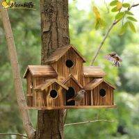 TEXCreative Bird House Wooden Handmade Hummingbird House Waterproof Hanging Birdhouse Hummingbird Nest Bird Shelter Garden Decor