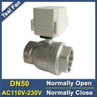 2 (DN50) Stainless Normal Open Normal Close Valve AC110-230V Metal Gear 10Nm Water Electric Valve On/Off 15 Seconds TF50-S