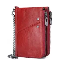 GZCZ Fashion Women Wallet Genuine Leather Zipper Design Female Short Rfid Purse With ID Card Holder Coin Pockets Mini Walet