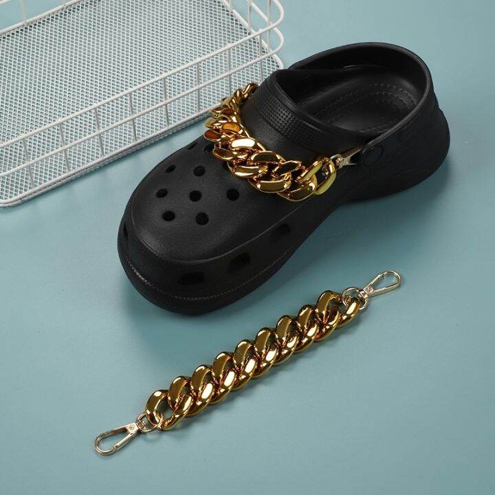 【Ready stock】 Crocs Jibbitz Gold Chain DIY Set Shoes Charm Button 1