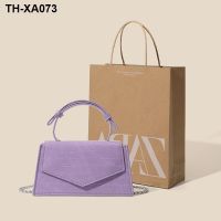 ✁◄ new handbags crocodile grain purple animal mini city leisure portable inclined shoulder bag