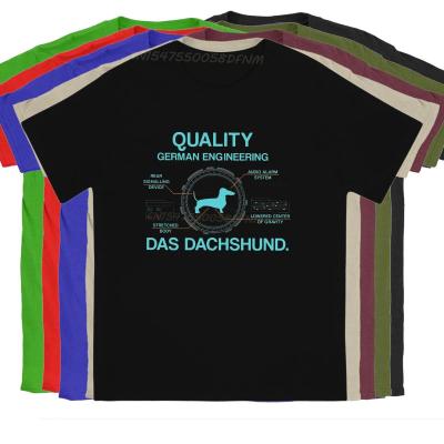 Novelty Quality GerMale Engineering Das Dachshund T-Shirts Men Summer Tops Pure Cotton T-shirts Sausage Dog Men Graphic Tees