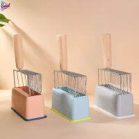Soul Cat Metal Litter Shovel ตักขยะความจุขนาดใหญ่อุปกรณ์ทำความสะอาดสัตว์เลี้ยงพร้อมที่จับไม้ที่สะดวกสบาย