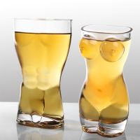 【CW】✾☜ஐ  Transparent Wine Shot Glasses Men Durable Wall Whiskey Chest Beer Cup Bar 500ML