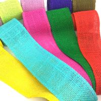 15Colors 6cm 2Y Colorful Jute-Burlap Tape Hemp Ribbon for Handmade Craft Marriage Bow Deco Easter Christmas Gift Floral Packing