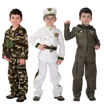 Child Boys KIDS ARMY SOLDIER COSTUME Fancy Dress Party Uniform Military  Outfit