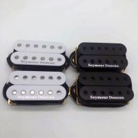 Humbucker คอ SH-1Passive/ขดลวดปิ๊กอัพสำหรับกีตาร์ไฟฟ้าสะพาน Alnico 4ตัวนำแยกสีขาว/ดำ