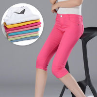 Womens Capris Summer Pants For Women Candy Pantalon Femme High Waist Black Short Trousers Summer Capris Pants Women Stretch