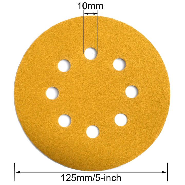 5inch-gold-sanding-disc-50pcs-8-hole-hook-and-loop-sandpaper-60-240-assorted-grits-for-da-sander-dry-sand-paper-dustless