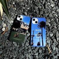 เคส iphone ins สไตล์ยุโรปชายชราต้นมะพร้าวเคสโทรศัพท์มือถือ 11/12/13promax apple xrxs