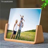 ☽ European Solid Wooden Photo Frame Innovative 5/6/7 Inch Acrylic U Shaped Photo Frame Home Desk Decoration Valentines Day Gift