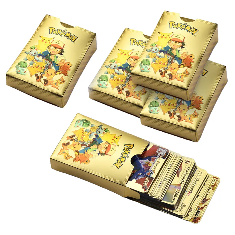 Pokemon Card 10-150pcs Pikachu English Spanish Game Collection Cartas  Pokemon español Vmax GX Metal Pokémon Cards Kids Toy Gift