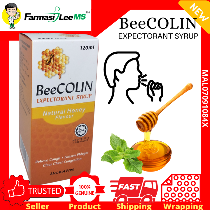 Beecolin Expectorant Syrup 120ml (Exp 04/2025) Relieve cough, Loosen
