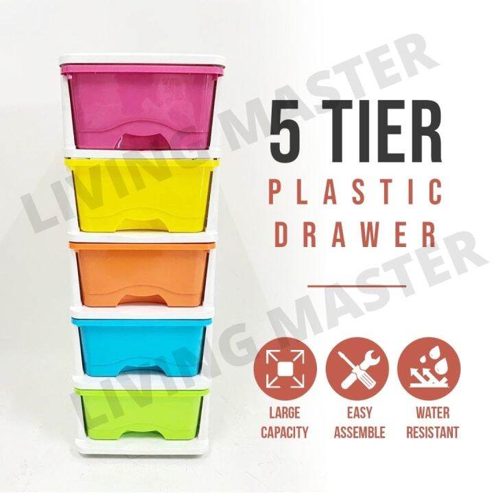 5 Tier Plastic Drawer / SW Smart Plastic M300 Lazada Singapore