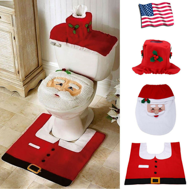 3pcs-christmas-toilet-seat-cover-tissue-cover-set-lid-xmas-santa-claus-bathroom-mat-christmas-decoration-for-bathroom-navidad